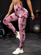 Women's Tie Dye Nine Tenths Leggings High Waist Yoga Pants Soft Stretchy Workout Running Pants Breathable Comfortable