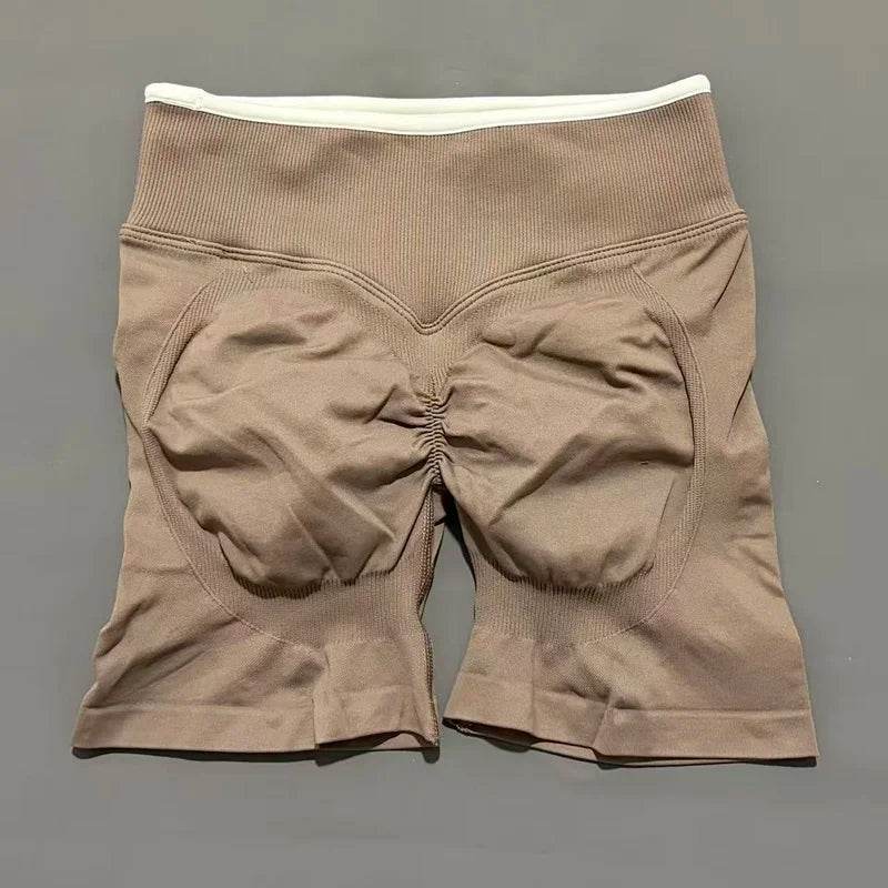 Women's Sports Shorts Gym High Waist Scrunch Seamless Yoga Leggings Cycling Shorts Workout Running Fitness Pants