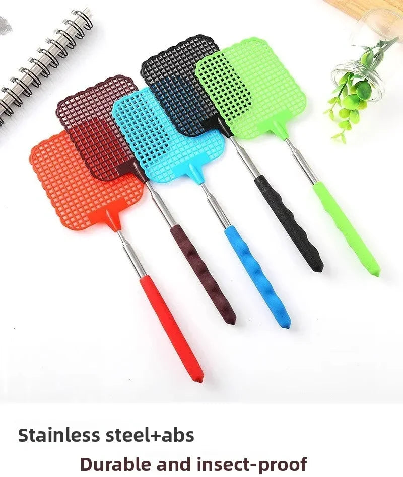 Expandable Fly Swatter Mosquito Killer Stainless Steel Swatting Device Household Indoor Outdoor Pest Control Tool