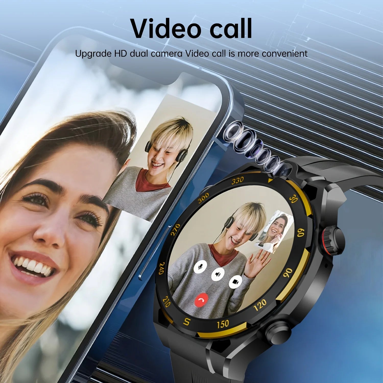 2026 New Smartwatch, Wireless Call, AI Voice, 40+ Sports Modes, Outdoor Fitness, Long Battery, Music & Message Alert, Unisex Gif