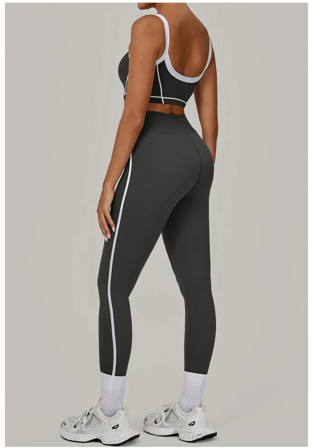 2PCS Women's Yoga Set High Waist Peach Hip Removable Padding Sports Bra Pants Fitness Suit Running Workout Gym Leggings Yoga Set