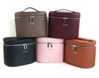 Large-capacity PU leather cosmetic box with internal storage box, customizable names and letters, travel portable cosmetic bag