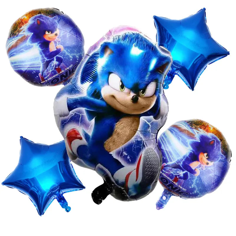 Sonic Birthday Party Decoration Game Hedgehog Balloons  Action Figure Party Paper Plate Towel Cup Tablecloth Toy Kid Gifts
