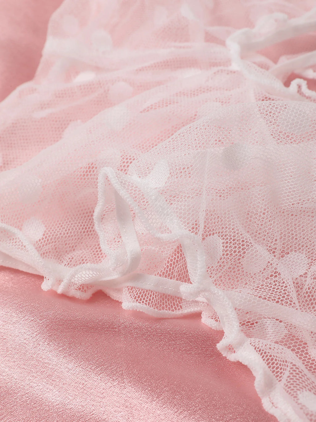 Polka Dot Pattern Semi-sheer Design Lingerie Set Bustier Top And Panty Sets Women's Clothing