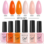 LILYCUTE Nail Gel Polish Set Pink Green Spring DIY Nail Art Design Long Lasting Soak Off UV Gel Manicure Painting Gel Vernis Kit