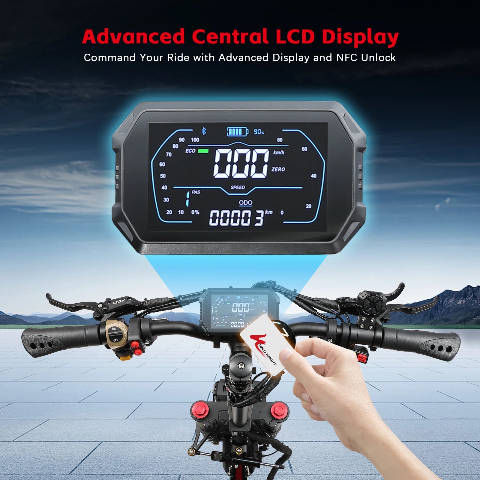 New HALO KNIGHT T107Pro Large Display Smart Escooter Adults 60V 38.4Ah Battery 3000W Dual Motor 95KM/H Powerful Electric Scooter