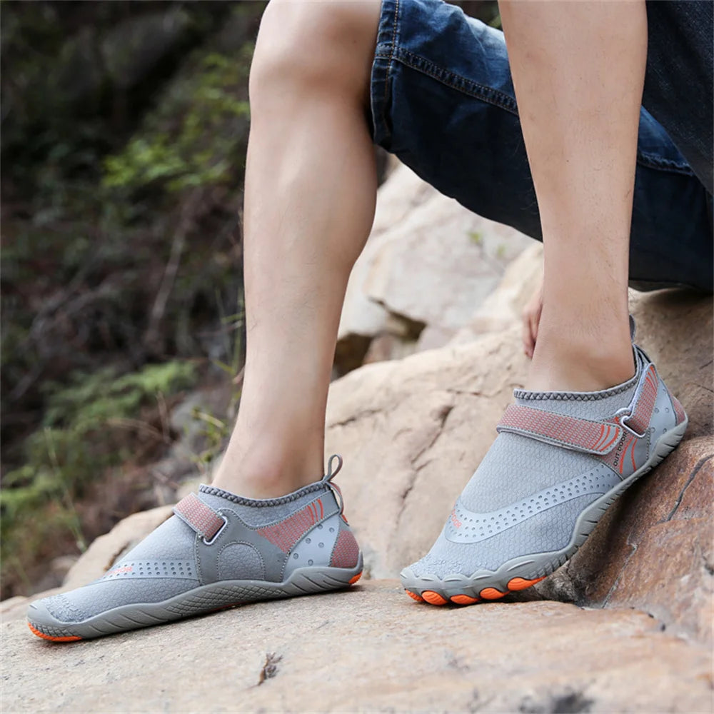 Men Women Water Shoes Quick Dry Non-Slip Five Finger Shoes Outdoor Wading Swimming Barefoot Aqua Shoes Lightweight Sneakers