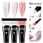 LILYCUTE 15ml Extension Gel Nail Polish Set Quick Nail Prolong With Extend Mold Nail Tips Acrylic Solution Manicure Tools Kit