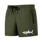 Shark Graphic Men's Board Shorts Summer Casual Beach Shorts with Mesh Liner Zipper Pockets Quick Dry Swim Trunks Bathing Suit