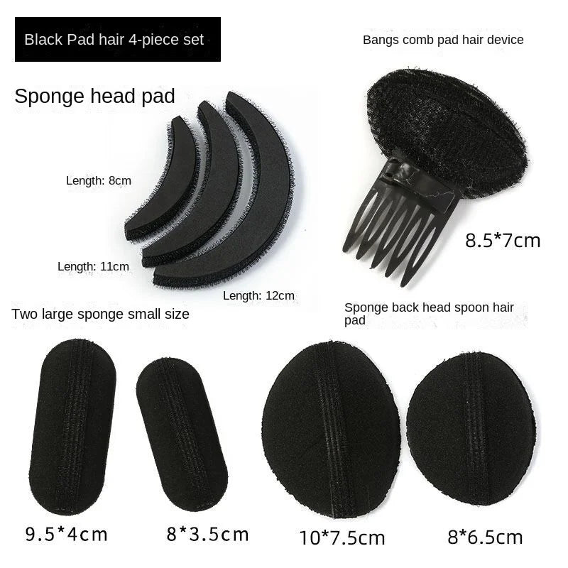 Hair Head Cushion Invisible Fluffy Puff Hair Pad Sponge Clip Bun Bump It Up Volume Hair Base Women Girls Styling Accessories