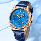 LIGE Retro Elegant Quartz Women's Wristwatches Simple Diamond Dial Fashion Casual Outdoor Date Waterproof Moon Phase Woman Watch