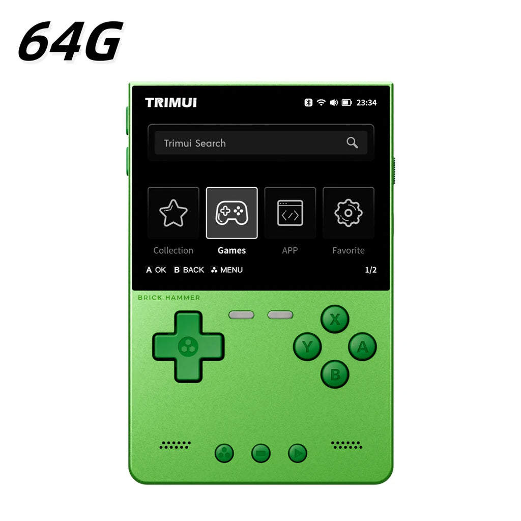 NEW TRIMUI BRICK Hammer Handheld Game Console 3.2'' IPS Screen Linux System Metal Body Key LED Lighting Free Key cap Gifts