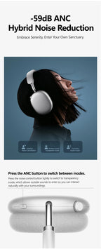 Picun F8MAX ANC Wireless Headphone 59dB Hybrid Active Noise Canceling Spatial Audio Earphone Bluetooth 6.0 Over Ear Headset 180H