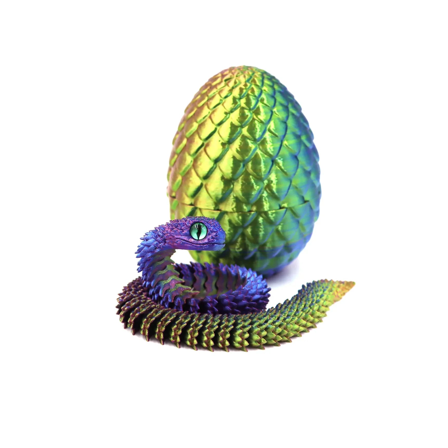 3D Printing Action Figure Snake Egg Toys Creative Stress Relief Anime Figures Moveable Rotation Desktop Ornaments Gift
