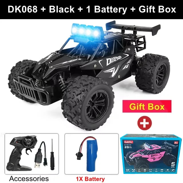 Oike RC Car 1:16 Model With LED Lights Radio Off-road Remote Control Climbing Vehicle Outdoor Cars Drift Race Toys Boys Gifts