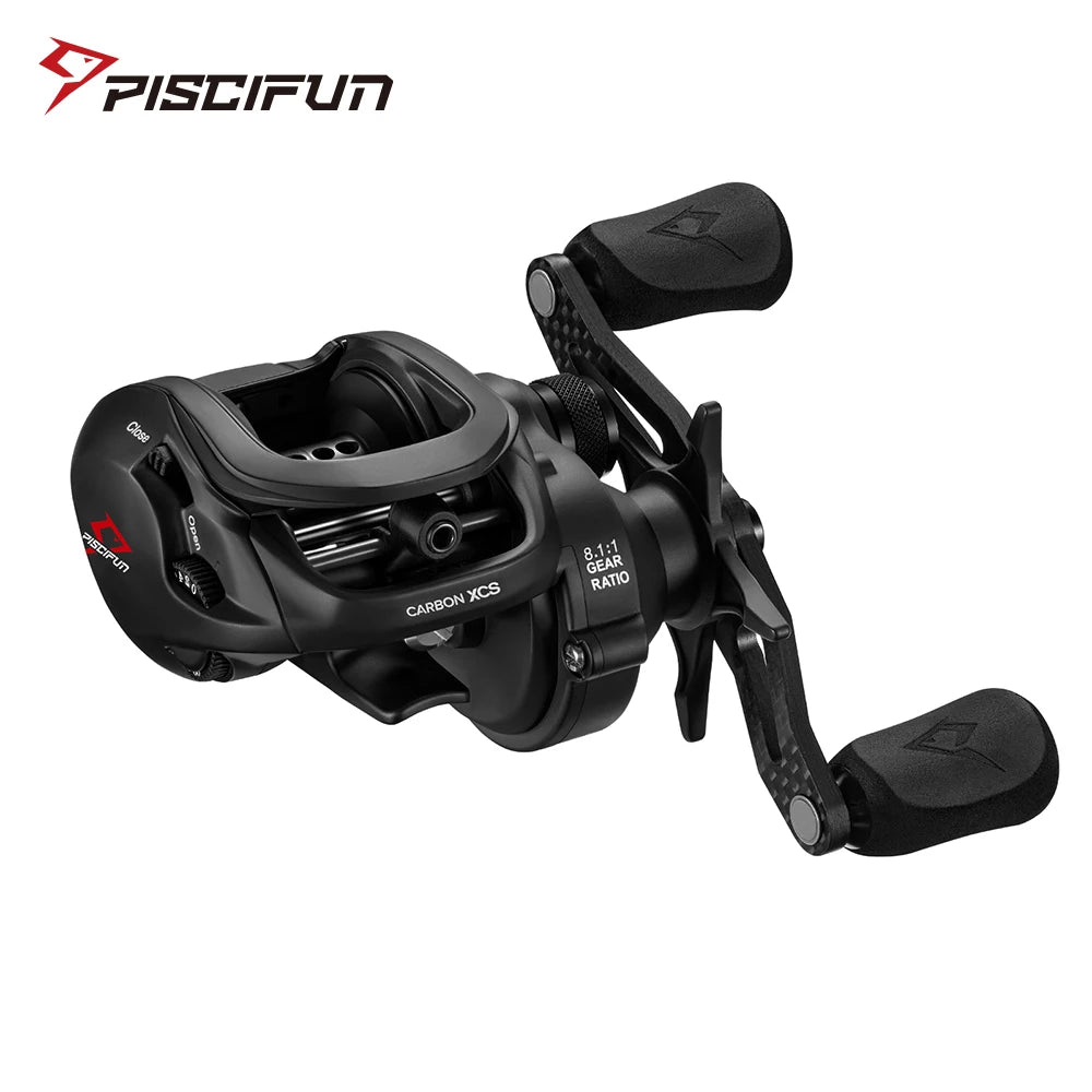 Piscifun Carbon XCS Baitcaster Reel 8kg Drag 156g Baitcasting Fishing Reel 8.1:1 Gear Ratio Dual Brake System Frame Casting Reel Main image
