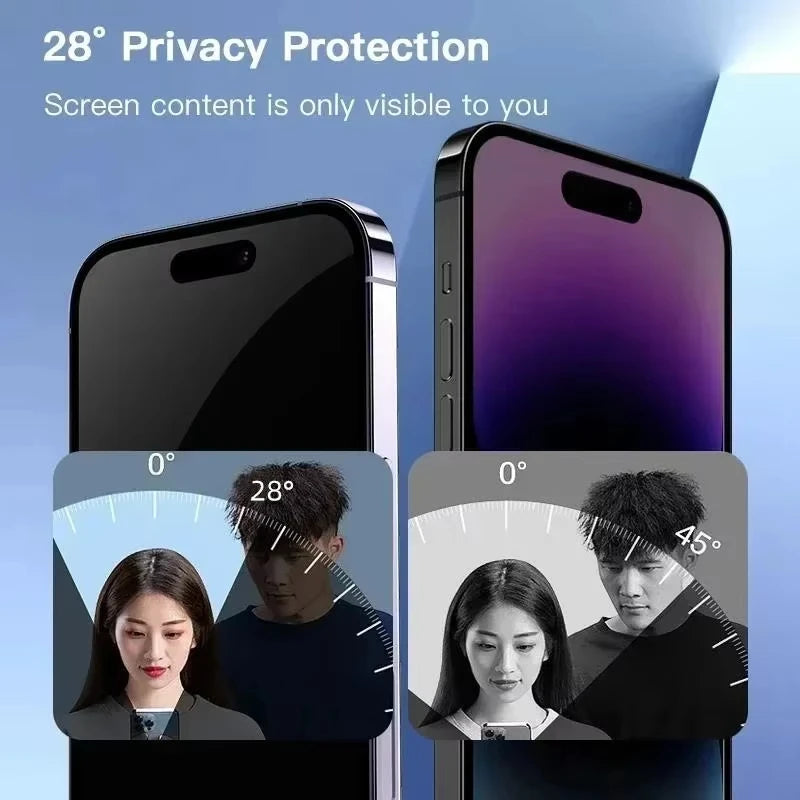5PCS Privacy Screen Protector for iPhone 17 Pro Max 16 15 14 13 12 11 16e Plus Mini XR Dust Free Install Anti-Spy Tempered Glass Secondary image