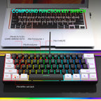 New 61keys Wired White Black Keyboard RGB Gaming Mouse Office Kit Backlight Keyboard and Mouse Combos for PUBG Gamer