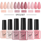 LILYCUTE Nail Gel Polish Set Pink Green Spring DIY Nail Art Design Long Lasting Soak Off UV Gel Manicure Painting Gel Vernis Kit
