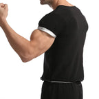 Men Sauna Sweat Short Sleeve Heat Trapping Shirts Sauna Suits Fitness Sweat Waist Slimming Shaper Workout Compression Shirt