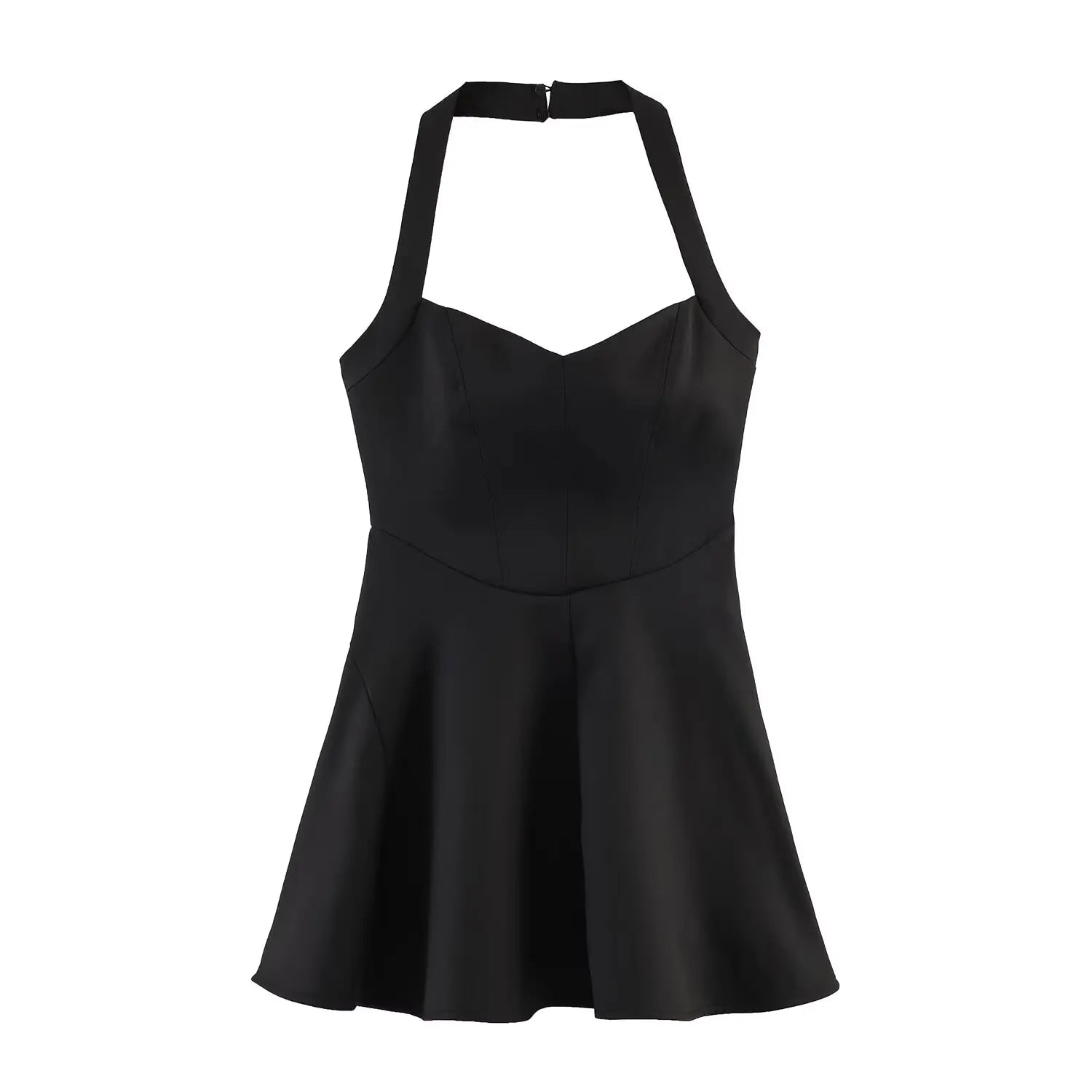 HH Summer Elegant Halter Neck Pleated Solid Elegant Short Dress For Woman Sexy Backless Sleeveless Party Mini Dress Mujer