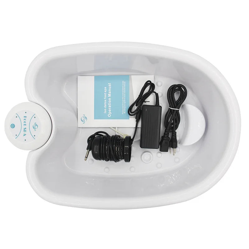 Detox Ionic Foot Spa Bath Massage Machine Electric FootBath Cleanse Massager Vibrating Foot Best Care Arrays Aqua Health Therapy