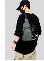 Men's Fashionable Casual Chest Bag Outdoor Cycling Waterproof Durable Sports Backpack Trendy Versatile Portable Crossbody Bag