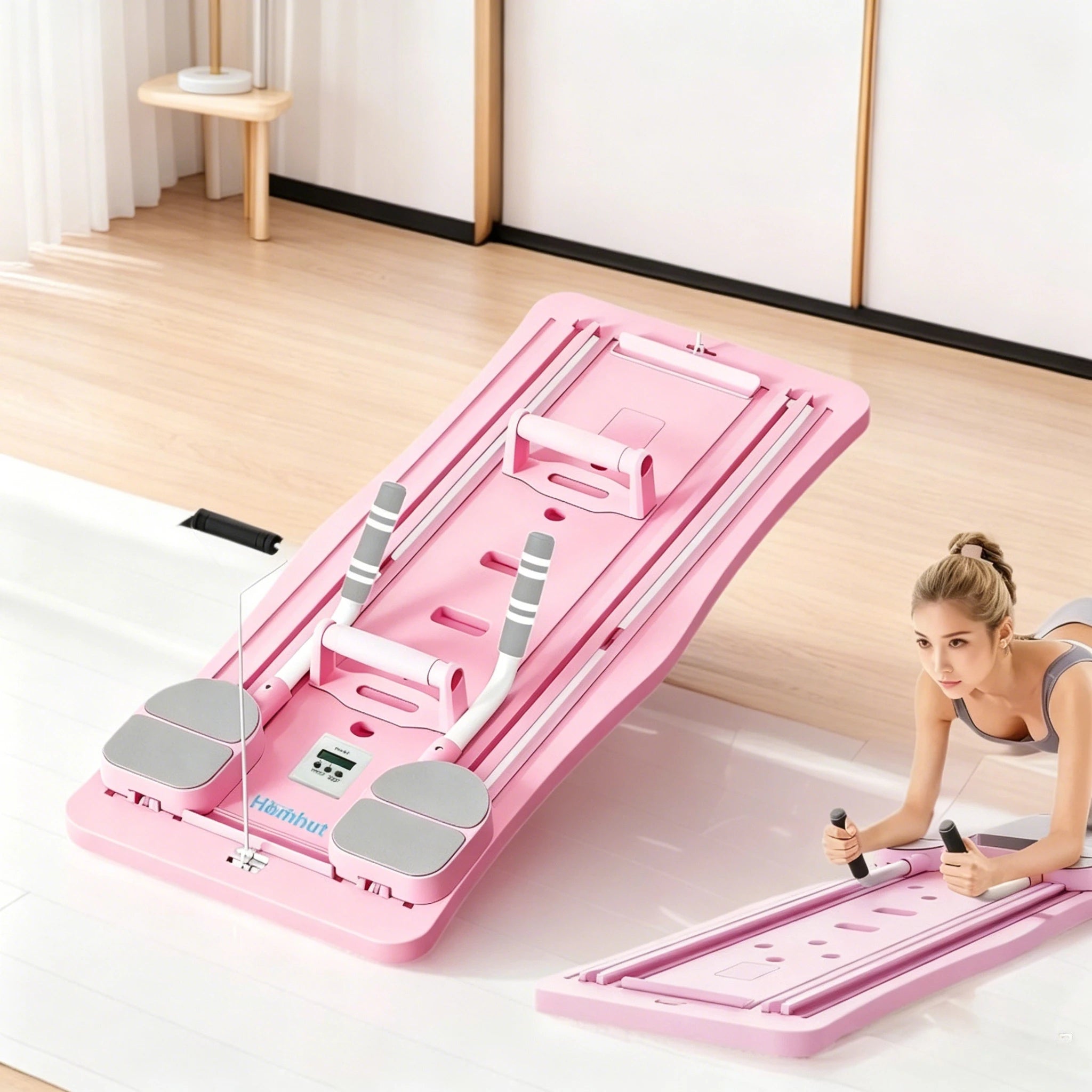 Multifunctional Foldable Home Ab Workout Sliding Fitness Board with Counter, Full Body Core Strength Training Exercise Platform with Complete Accessories for Abdominal, Leg & Arm Workout Image principale du produit