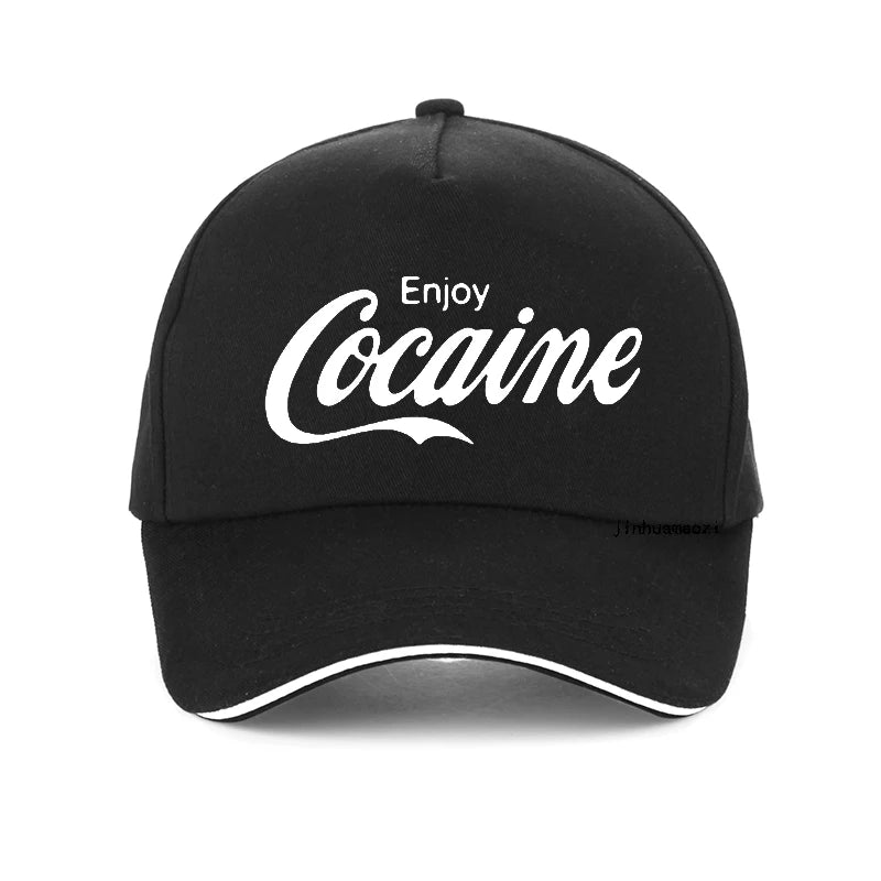 funny Enjoy Cocaine men cap Fashion women new summer sun hat Causal Unisex Outdoor Fishing hunting baseball caps Image principale du produit