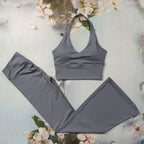 Scrunch Sports Suit Women's Yoga Set Gym Wear Sexy Sports Bras and Flared Leggings Sets Fitness Outfits Female Workout Clothes