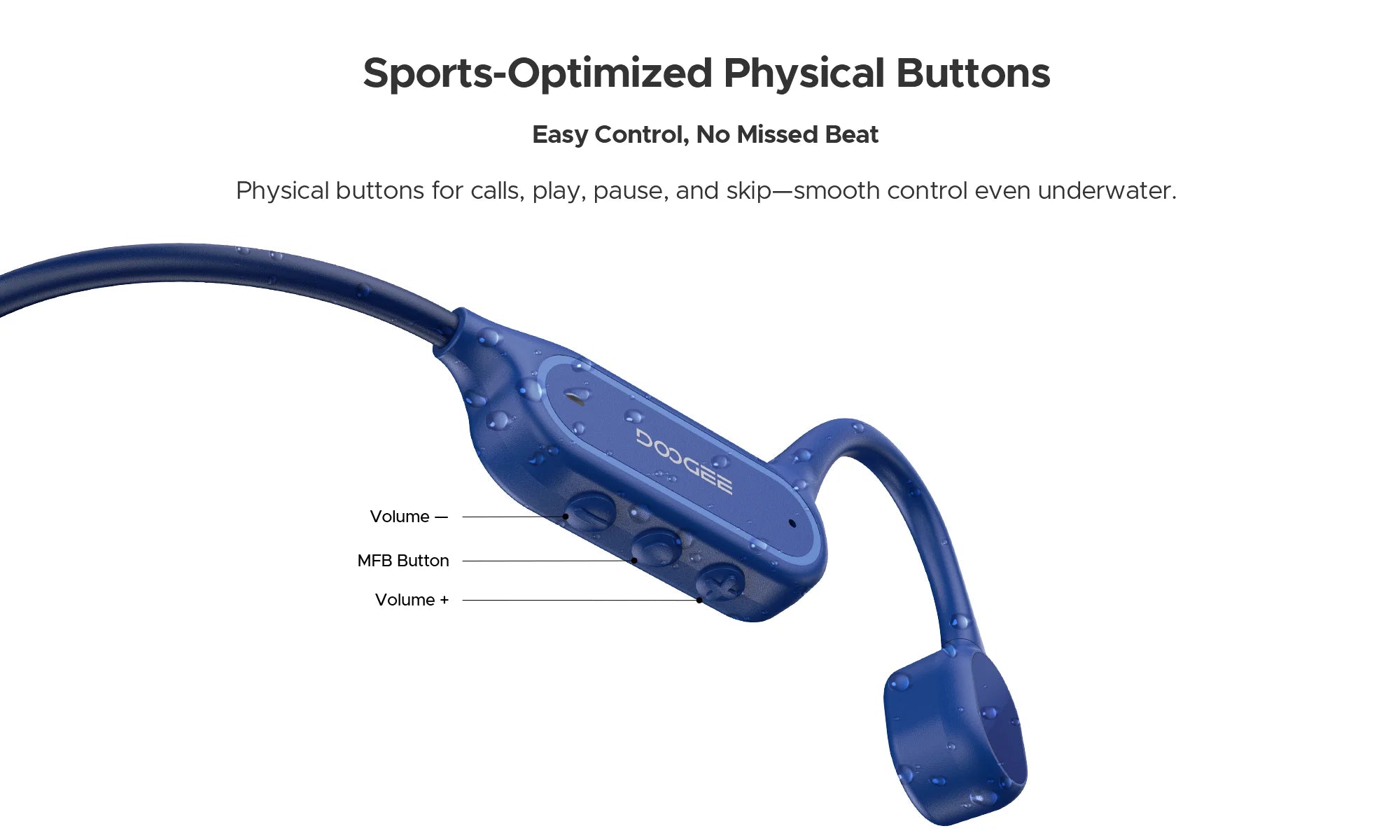 DOOGEE BoneBeat Swim Lite Bone Conduction Sports Headphones Bluetooth 5.4 Wireless Earphone Waterproof Headset For swimming