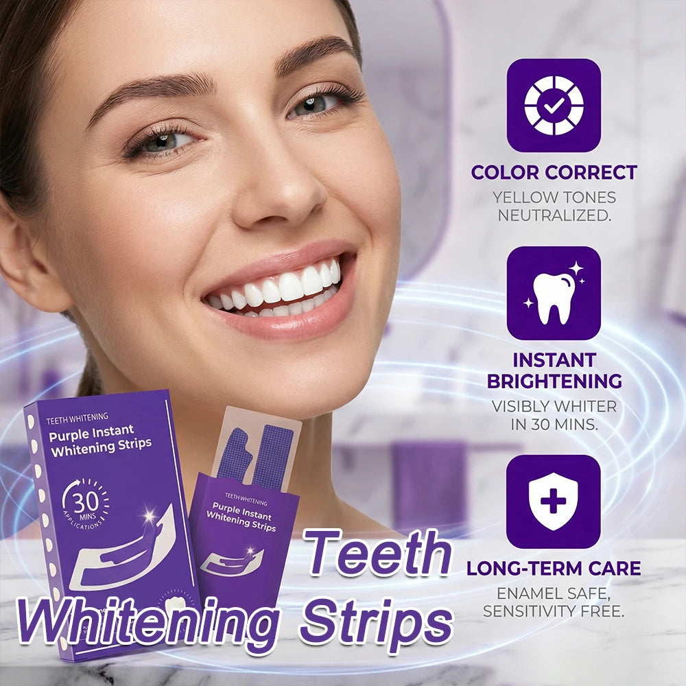 Teeth Whitening Strips Cleaning Dental Yellow Plaque Stains Removal Bleacher Restore Bright Tooth Oral Hygiene Care Stickers Gel Secondary image