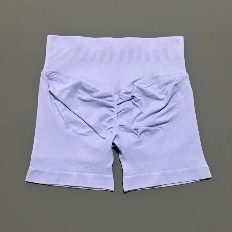 HISTELLO Impacts Shorts 4.5" Women Fitness Sports Biker Shorts Low Waist Gym Short Workout Scrunch Butt Yoga Seamless Leggings