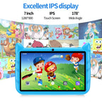 BDF Cartoon Pattern 7 Inch Kids Tablet Quad Core 4GB RAM 64GB ROM Android 13 Google Learning Education Games Tablets 4000mAh