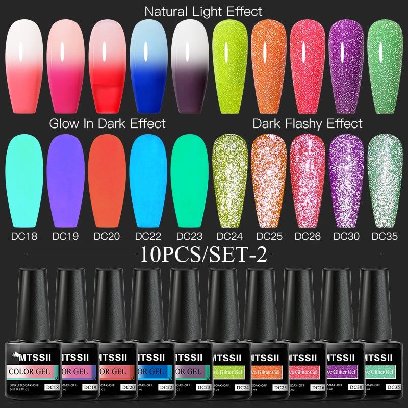 10/12PCS/SET Cat Magnetic Gel Nail Polish Set 9D Reflective Glitter Gel Semi Permanent UV Gel Soak Off Sparkling Nail Art Kits
