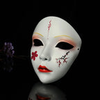 Party Supplies Full Face Cosplay Geisha Mask Flower Dress Up Hanfu Cosplay Mask Masquerade Spooky Japanese Mask Children's