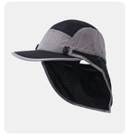 UPF50+ Sun Hat Detachable Neck Flap Quick Dry 5 Panel Camp Cap Outdoor Fishing Hiking Safari Hat Breathable Lightweight Unisex