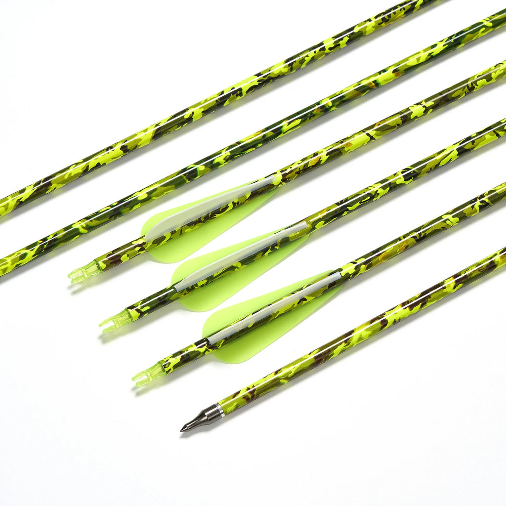Toparchery 31.5Inch Mixed Carbon Arrows ID 6.2mm Plastic Feather Outdoor Target Hunting and Shooting