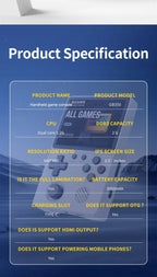 Newly Handheld Game Console with Multi-Platform Operation Support, HD IPS Screen, 3D Joystick, Ergonomic Game Console GB350