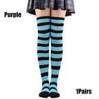 Color Striped Stockings Japanese Over Knee Socks Fashion Women Keep Warm Soks Sexy Slim Long Socks Hosiery JK Cosplay Lolita Y2k