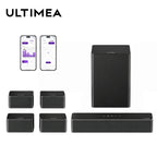 ULTIMEA 7.1 Surround Soundbar, 3D Virtual Surround Sound System with Subwoofer,2 Rear Speakers, Home Theater TV Speakers,Black