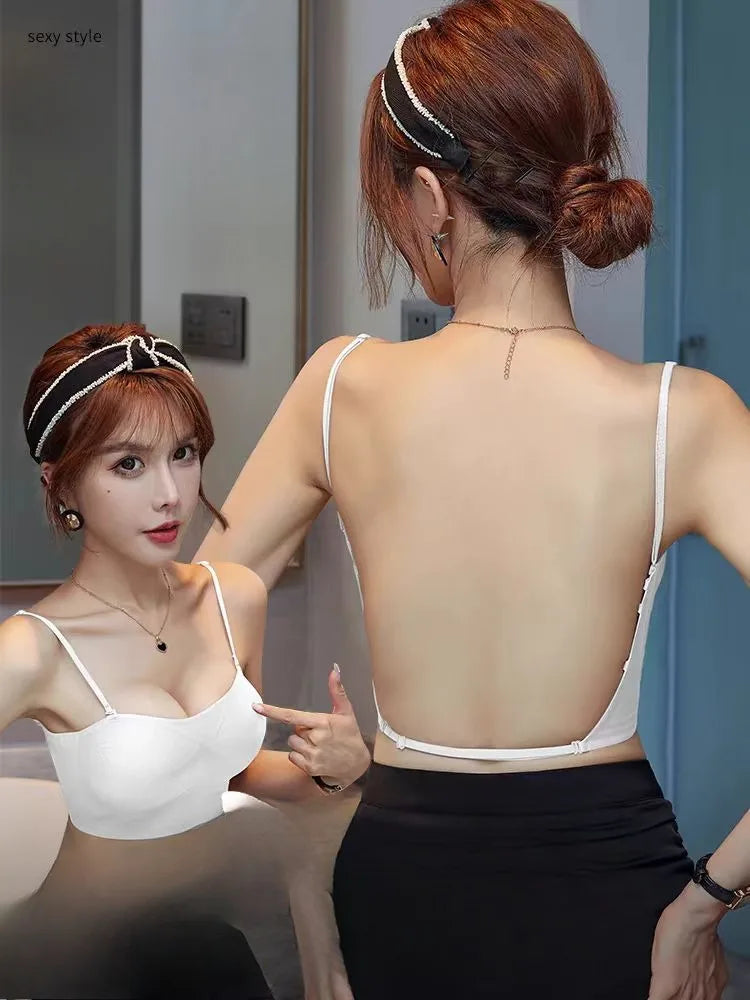 MOYISU Beach Backless Bralette | Summer Invisible Strapless Bra | Small Bust Enhancer & No Marks Breathable Anti-Exposure Design Main image