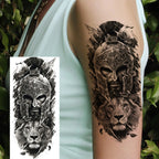 1 Sheet Waterproof Knight Warrior Gladiator Temporary Tattoos For Men Women Realistic Fake Tattoo Sticker  Forearm Tatoos Decals