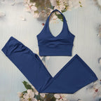 Scrunch Sports Suit Women's Yoga Set Gym Wear Sexy Sports Bras and Flared Leggings Sets Fitness Outfits Female Workout Clothes