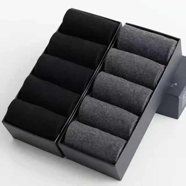 20Pcs/Lot Men's Pure Cotton Socks Plus Size Solid Color Casual Office Business Long Socks Breathable Soft Men's Socks EU39-48