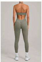 Women's Yoga Jumpsuits Sports Fitness One-piece Beauty Back Strap Pocket Hip-lifting Slim Fit Running Workout Training Bodysuits