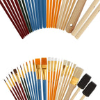 25 PCS All Purpose Paint Brush Set, Beginner, Paint, Craft, Multiple Mediums, Classroom - Assorted Paint Brushes Great