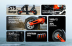 JOYOR T10 Folding Electric Scooter, Dual 1000W Motor, 10 inch Off-road Adults E-scooter with 60V 18Ah Battery