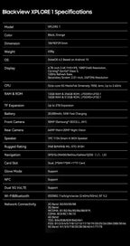 Blackview XPLORE 1 Outdoor Mobile Phone, 5G Waterproof Rugged Smartphone Android 15, 6.78'' 2.4K Display, 16GB+512GB, 20000mAh