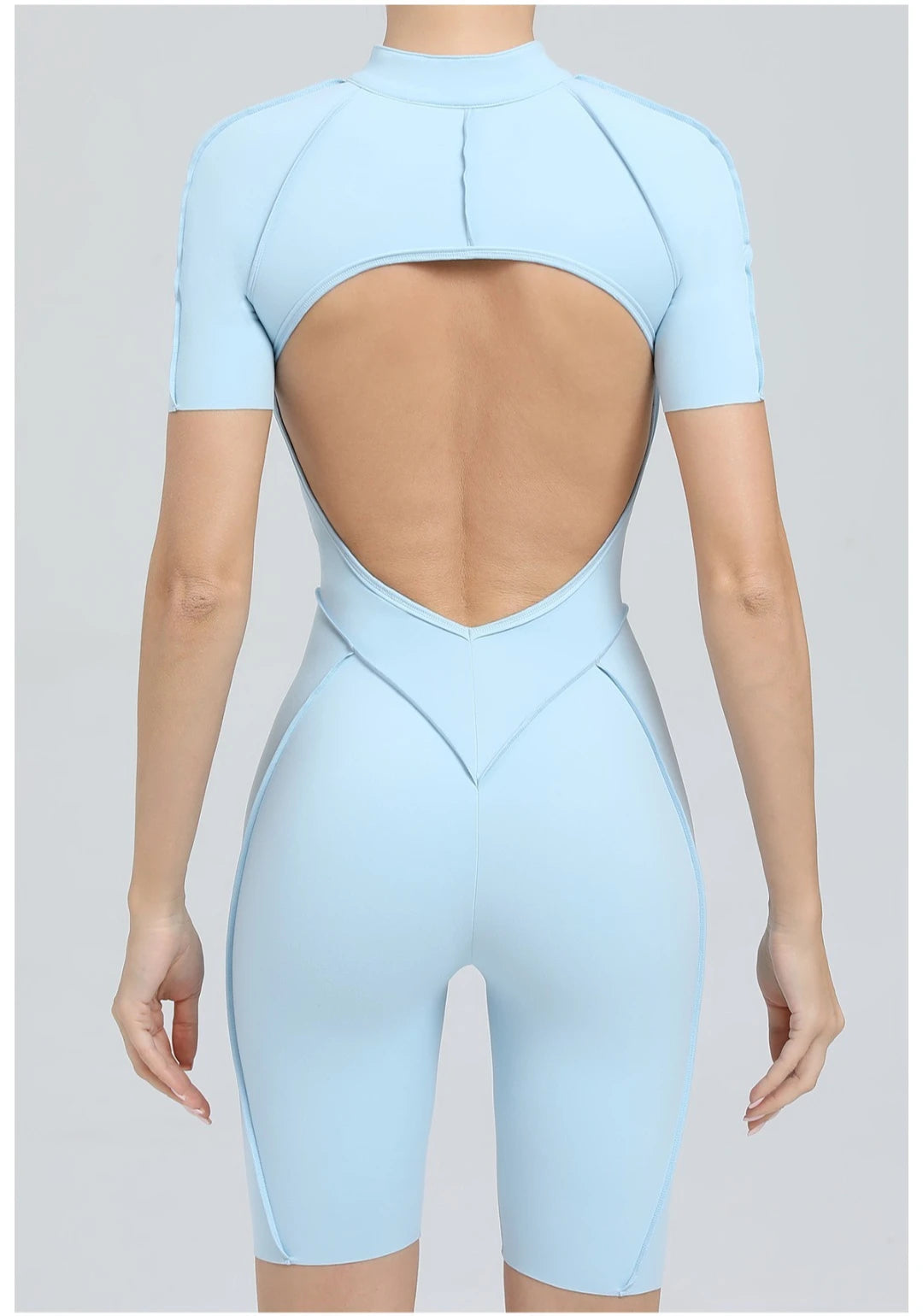 Women's Yoga Jumpsuit Hip Lift Sports Fitness Removable Padding Backless Zipper Leggings One-Piece Running Workout Gym Jumpsuit